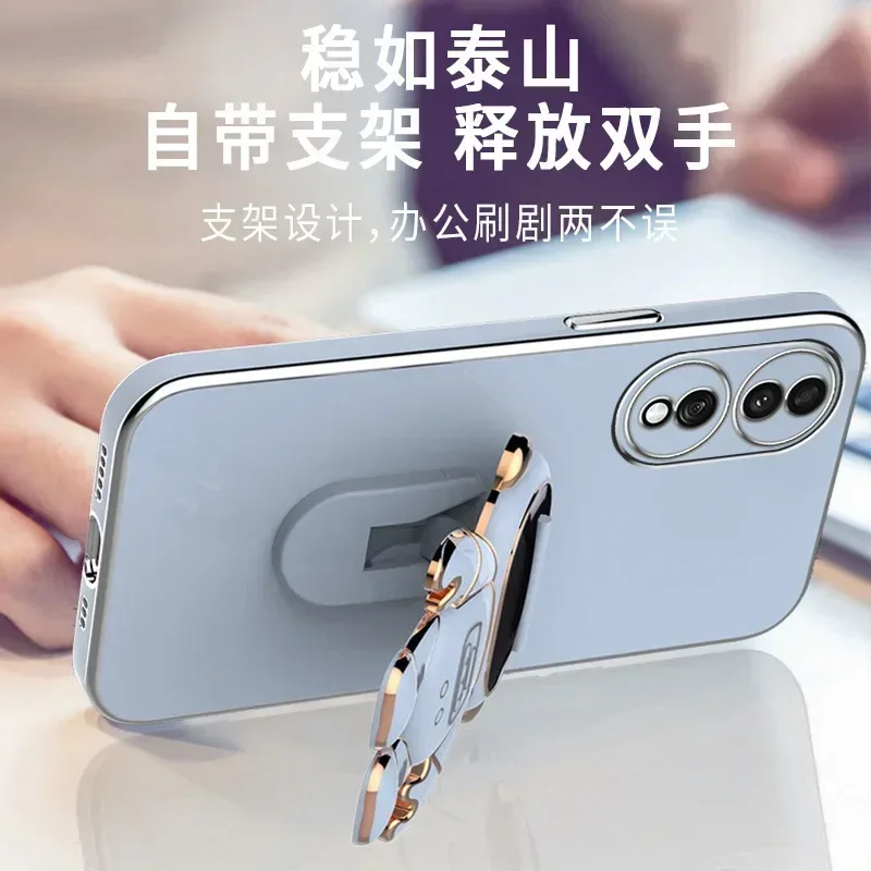 Funda con soporte espacial de astronauta chapado A5 para Xiaomi Redmi A5 4G Color caramelo soporte de silicona funda suave para RedmiA5 A 5 Bumoer Capa - imagen 3