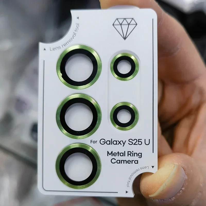 Cubierta protectora de vidrio templado con anillo de Metal para lente de cámara, tapa protectora trasera antiarañazos para Samsung Galaxy S25 S24 S23 Ultra Plus FE - imagen 2