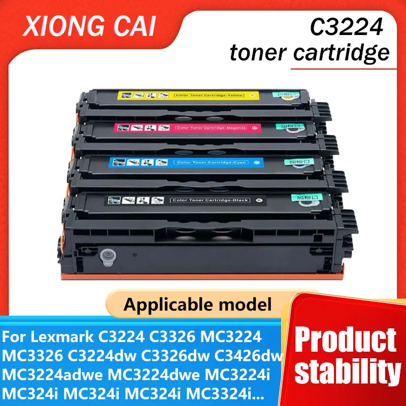 Cartuchos de tóner compatiblesC3224 C3220K0 sin chip adecuados para LexmarkC3224 C3210K0 C3224C3326 MC3224 MC3326 C3224dw C3326dw