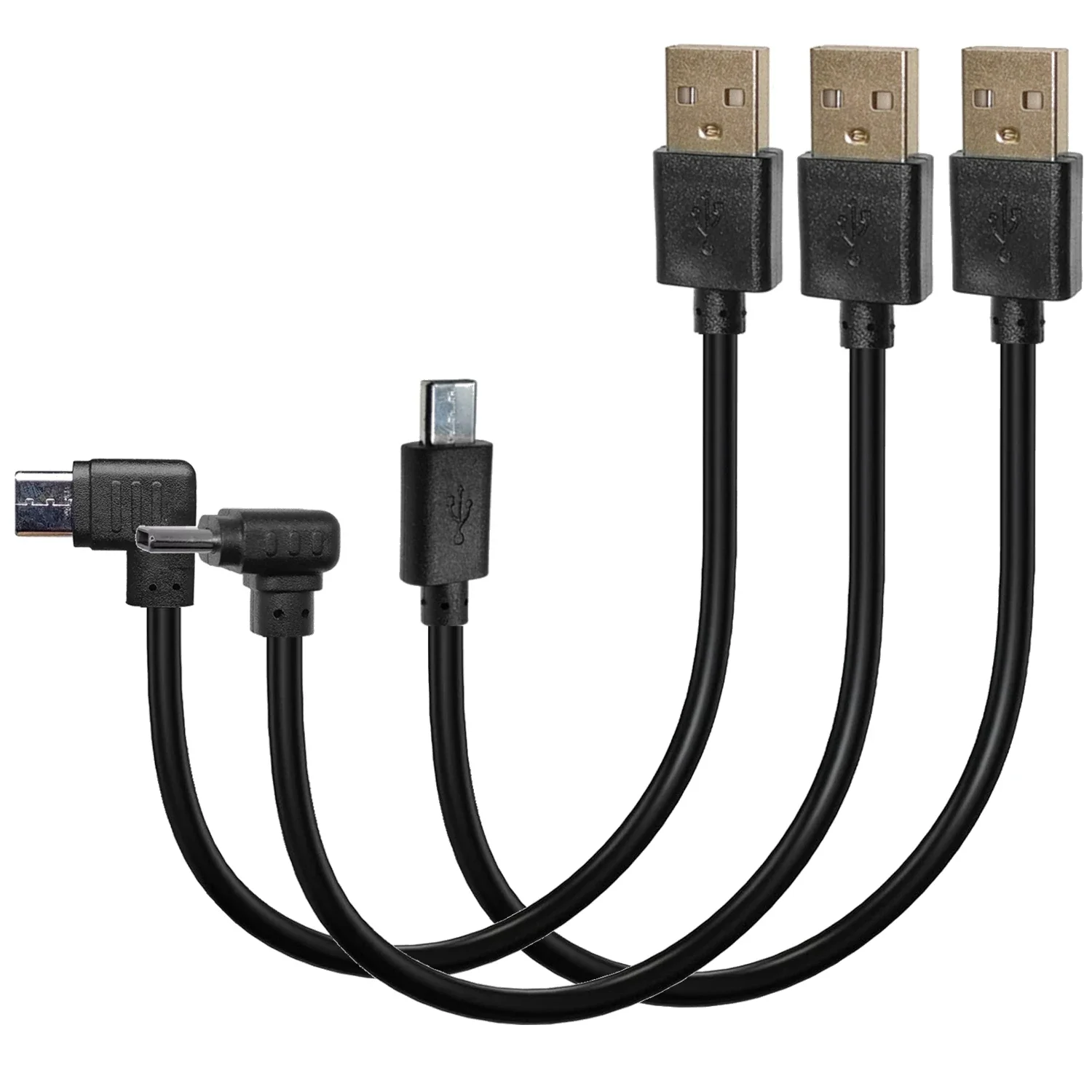 Cable USB tipo C, cable de carga rápida de 20 cm 50 cm 100 cm, 2,4 A, codo de 90 grados, USB tipo c, cable de datos para todos los teléfonos inteligentes
