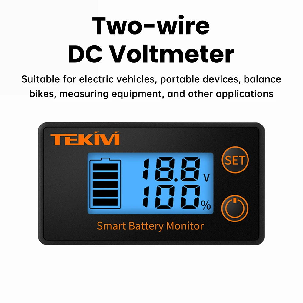 Probador de Baterías LCD 6133BN DC 8-100V para Baterías de Ácido/Ternarias/Litio Hierro, Voltímetro para Vehículos Eléctricos, Indicador de Voltaje y Potencia - imagen 5