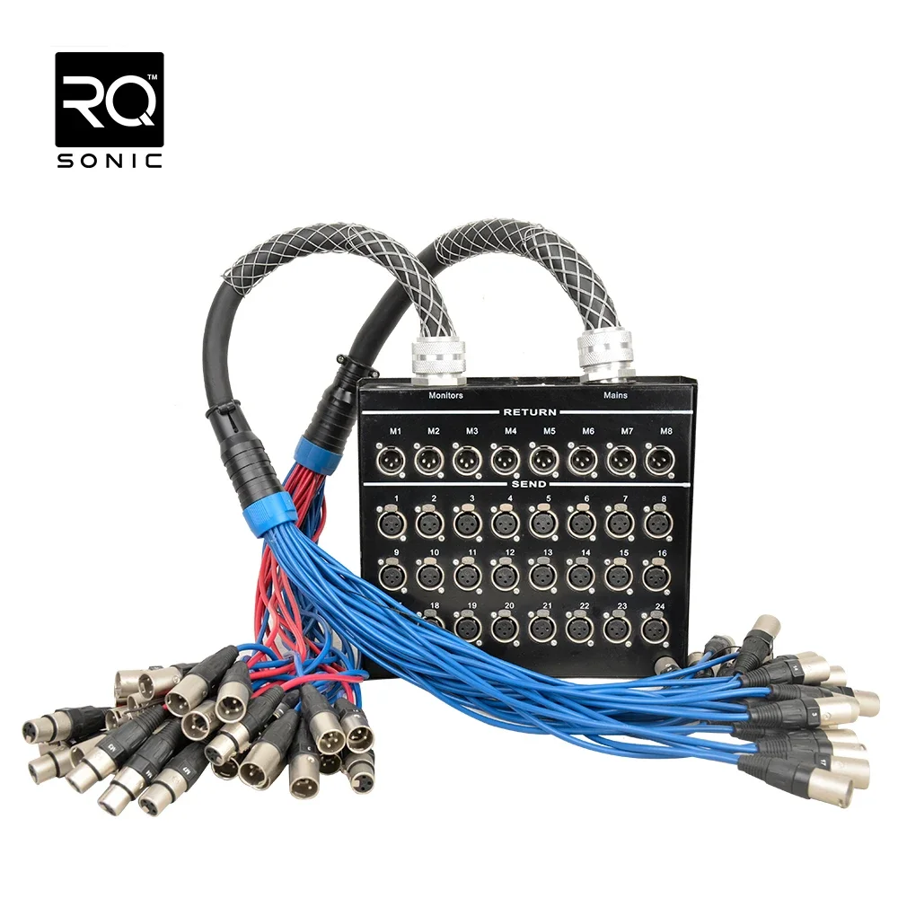 Audio profesional 32 canales XLR caja de escenario Cable serpiente BSS24X8-30/M24-10 altavoz caja de cartón COAXIAL cobre desnudo macho-hembra Ce - imagen 3