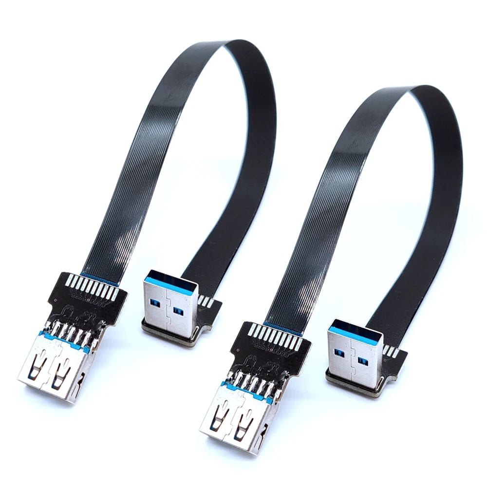 Adaptador plano USB 3.0 macho a hembra, codo FPC, cable de extensión USB, arriba y abajo, flexión izquierda y derecha 90 grados, adaptador USB