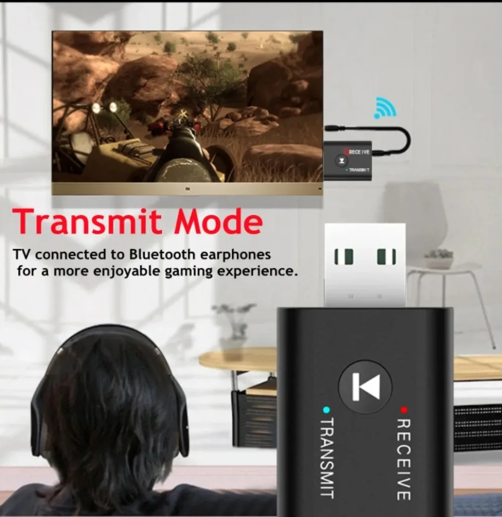 Adaptador USB Bluetooth 5,0 2 en 1 transmisor receptor Bluetooth Audio Bluetooth Dongle adaptador USB inalámbrico para ordenador portátil - imagen 5