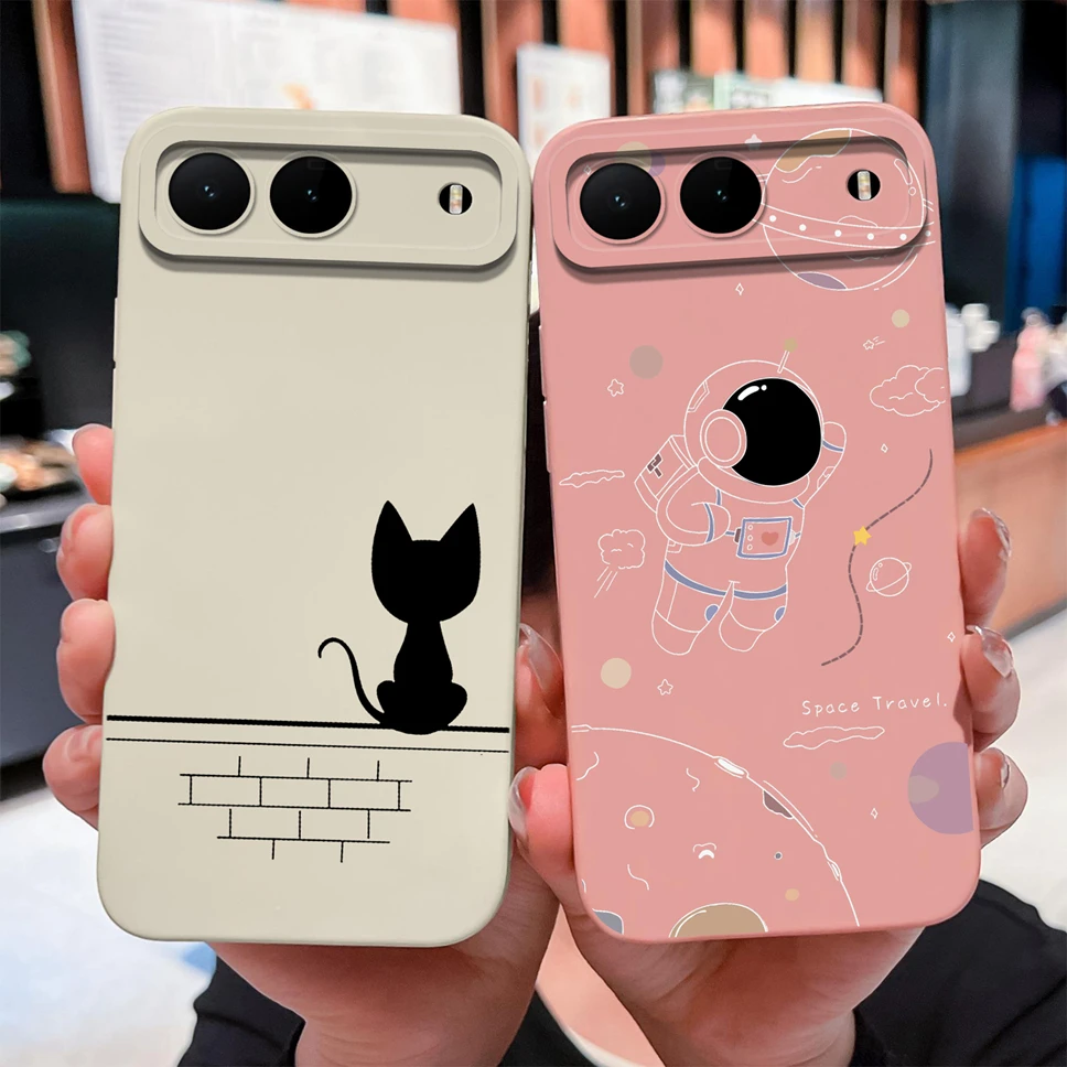 Para Tecno Spark GO 2025 / Infinix Hot 60i 5G funda de teléfono moda gato astronauta funda ligera de silicona líquida suave de alta calidad