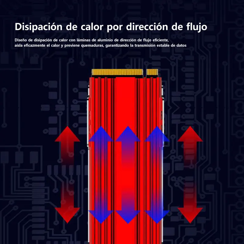 Disipador M.2 M2 de Aluminio Completo para SSD NVMe con Almohadilla Térmica de Silicona, Compatible con SSD M.2/2280, Adecuado para PC/PS5 - imagen 4