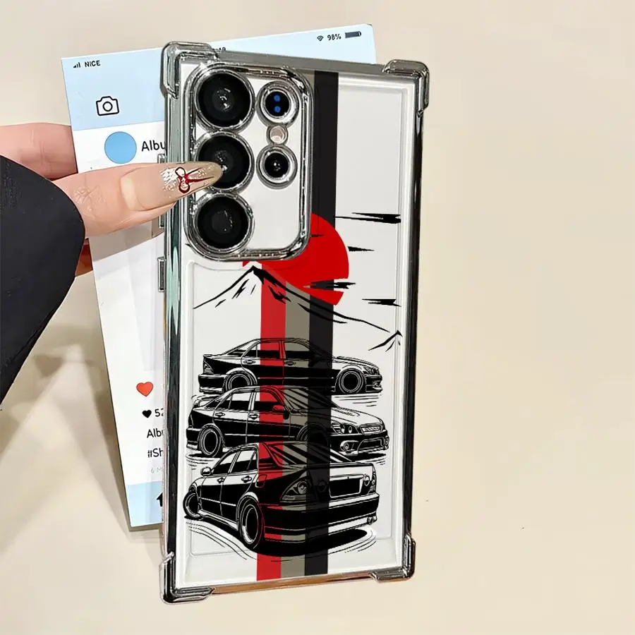 Funda de teléfono japonesa JDM Sports Cars para Samsung Galaxy S21 Plus S22 Ultra S23 S24 S25 Edge S20 FE, funda transparente - imagen 4