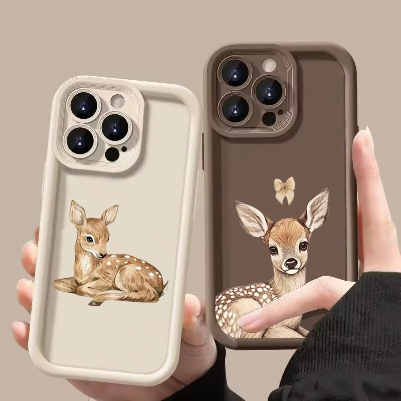 Funda de teléfono con diseño de ciervo bonito para Xiaomi Redmi Note 14 13 12 11 Pro Plus 4G 5G 12S 11S Redmi 15C 14C 13, funda suave de silicona