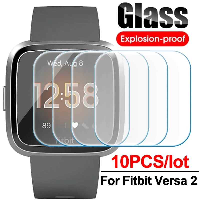 Protector de pantalla para Fitbit Versa 2/Versa Lite, película de vidrio templado antiarañazos para accesorios de reloj inteligente Fitbit Versa 2