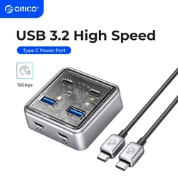 Hub USB 3.2 Metálico 10Gbps – 4 Puertos USB-A/C para MacBook