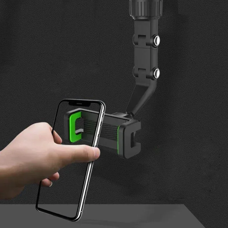 Soporte Universal giratorio de 360 grados para teléfono de coche, soporte multifuncional para espejo retrovisor de coche, Clip colgante para asiento, soporte para teléfono móvil - imagen 2