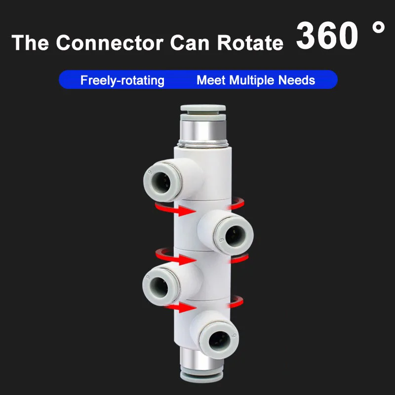 Conector giratorio neumático, conector de enchufe rápido PHK de cinco vías de diámetro Variable, conector de conexión rápida traqueal PHD de seis vías - imagen 4