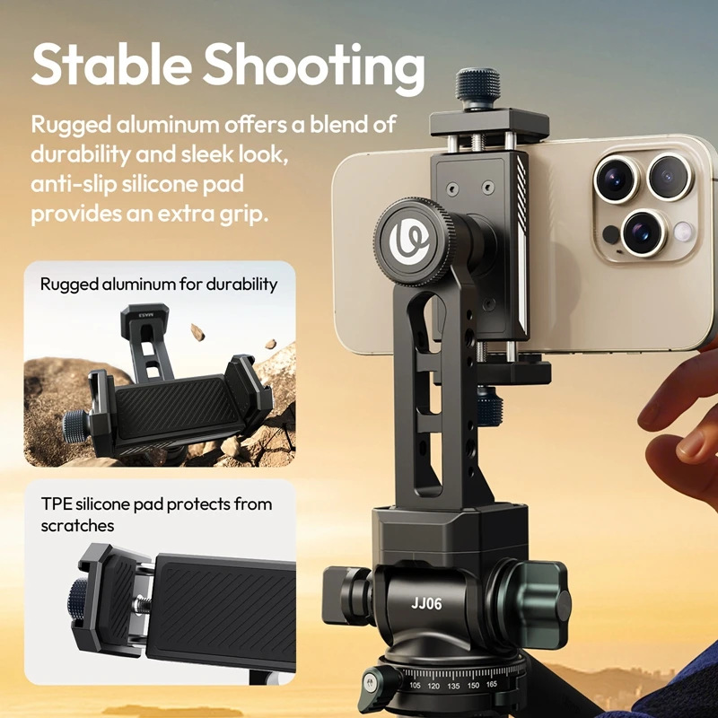 Soporte para teléfono Ulanzi MA53 Arca Swiss con cabeza de bola 360 ° Soporte de teléfono de metal con rotación para fotografía, transmisión en vivo, grabación de Vlog - imagen 5