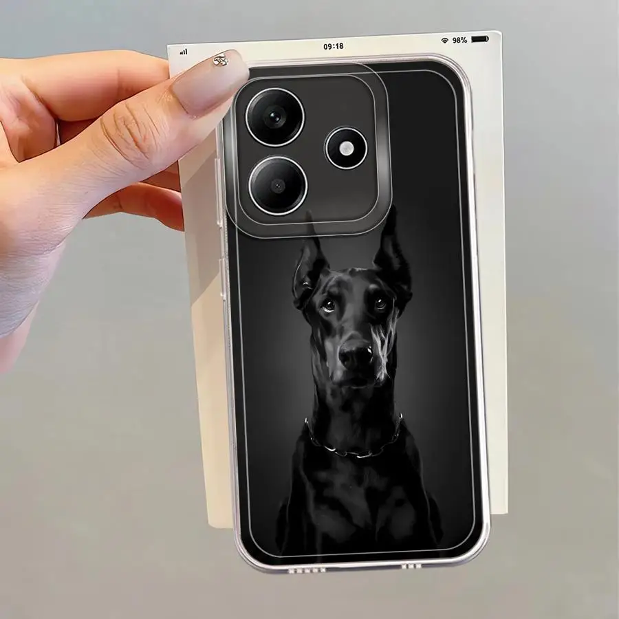 Cool Doberman funda de teléfono para Xiaomi Redmi Note 11 14 13 12 Pro Plus 10S 12S 10Pro 9 8 10Lite 11S transparente suave - imagen 5