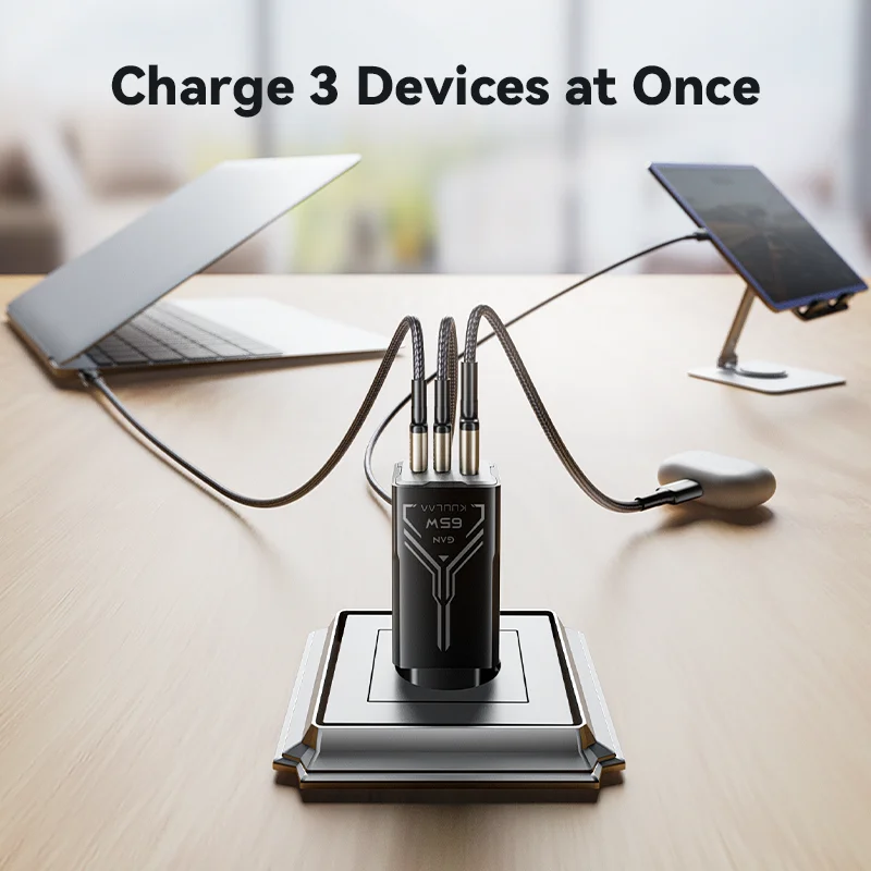 KUULAA 65W GaN cargador de carga rápida 4,0 3,0 tipo C PD cargador USB para iPhone 15 14 13 Pro Max cargador rápido para ordenador portátil cargador PD - imagen 4