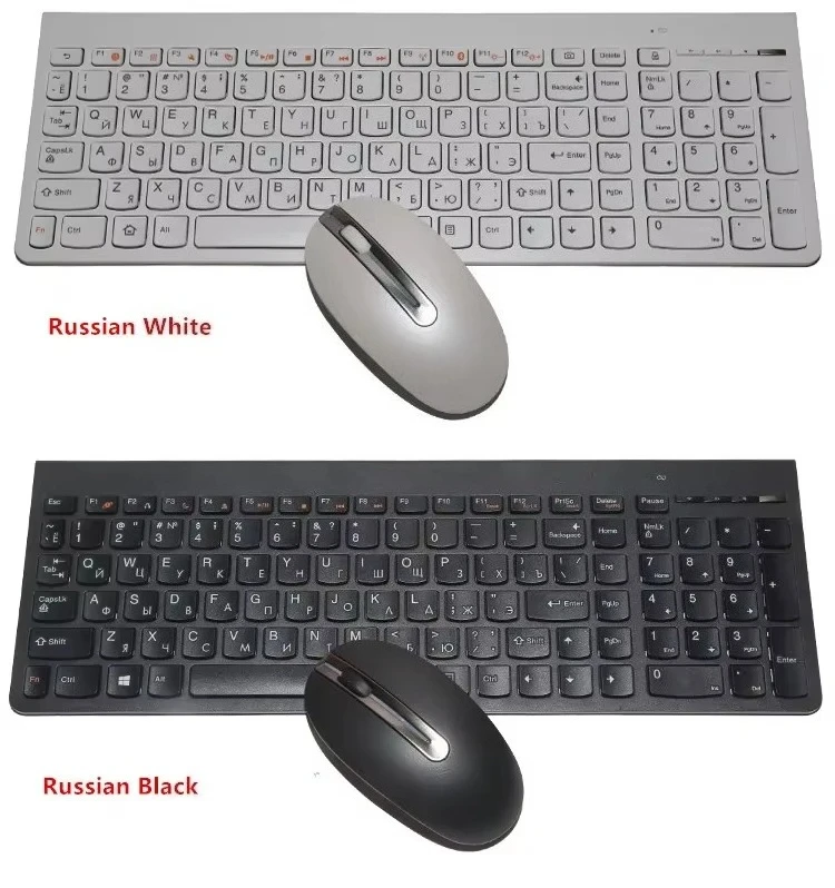 Juego de teclado y ratón inalámbricos ultrafinos de diseño ruso para teclado de oficina Lenovo SK-8861 KBRFBU71 KBRF3971 - imagen 2