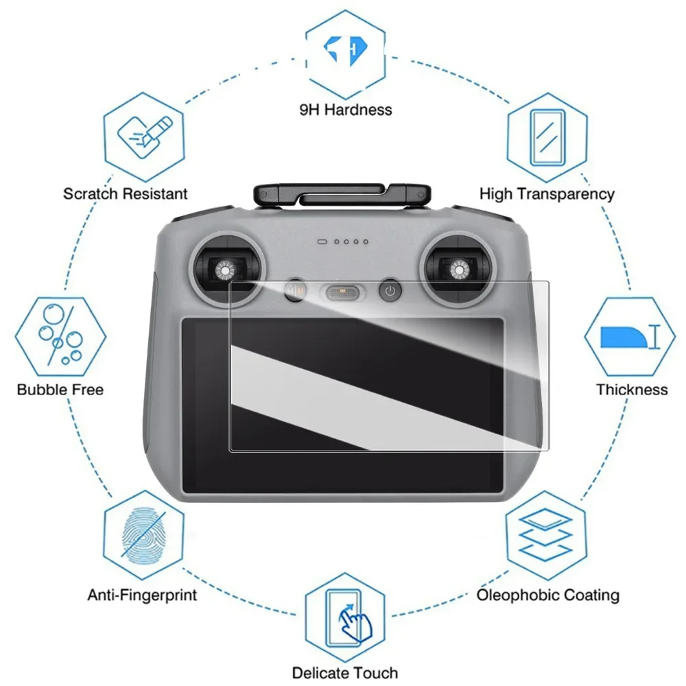3/2/1 Uds vidrio templado para DJI Mini 4 Pro RC 2/RC Protector de pantalla de Control remoto para DJI Mini4 Pro RC2 HD películas antiarañazos - imagen 4