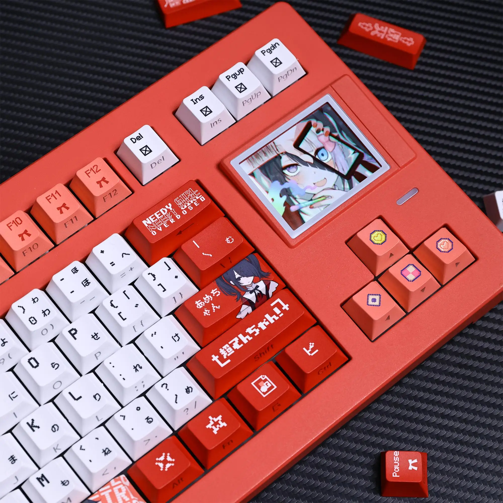 NEEDY GIRL OVERDOSE Anime Keycaps 124 teclas PBT Keycap Chreey Keycaps Dye-sub para wooting tapas de teclado mecánico 64/68/71/108 - imagen 5