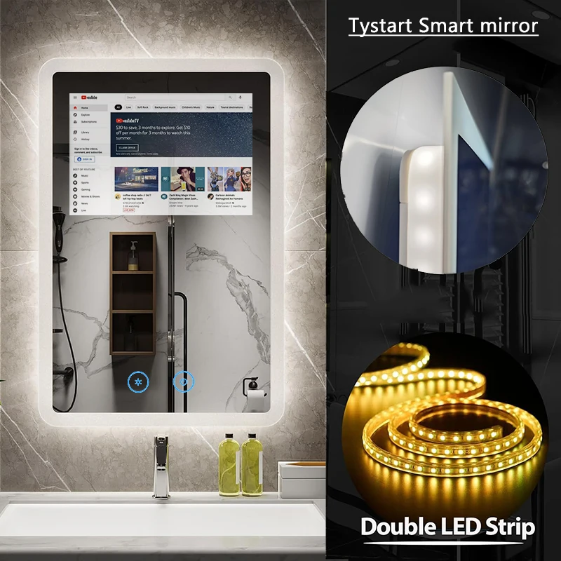 Espejo mágico Lcd Led Tv espejo Led Spiege espejo inteligente Tv con pantalla Lg 55 pulgadas baño impermeable aluminio moderno rectángulo - imagen 2