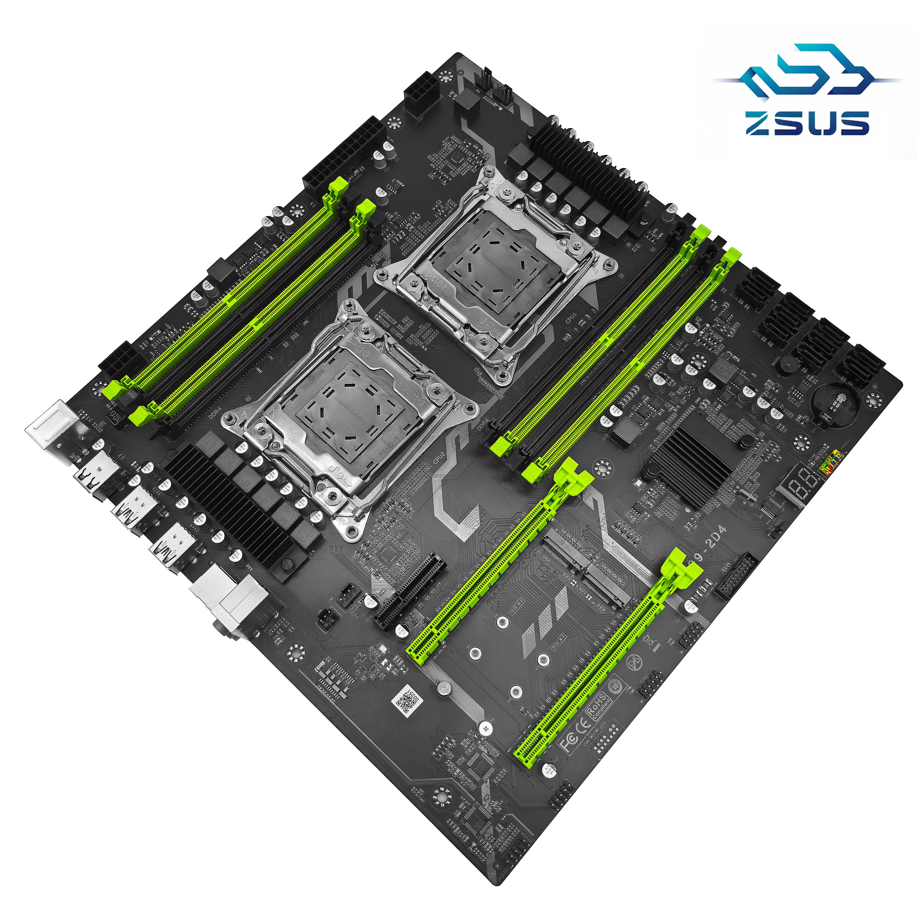 ZSUS X99 placa base Dual C612 Chip CPU M.2 LGA 2011 V3 E-ATX USB3.0 SATA3 8 DIMM DDR4 compatible con ranura para procesador Xeon 2011-3 - imagen 2
