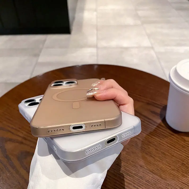 Para iphone 17 air 16 15 14 13 12 pro max plus Funda suave transparente magnética PC Funda agradable a la piel Funda de parachoques a prueba de golpes - imagen 5