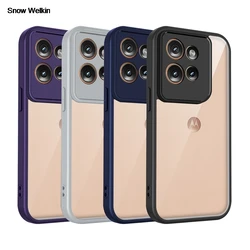 Funda de silicona transparente para Motorola Edge 60 Neo edge60 Neo PC trasera TPU parachoques a prueba de golpes fundas de teléfono transparentes