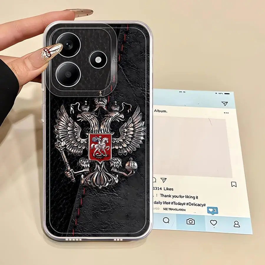 Funda para Xiaomi Redmi A5 9A 13C 12C 9C 14C A3x 10C A1 A2 + cubierta transparente banderas rusas de Rusia - imagen 2