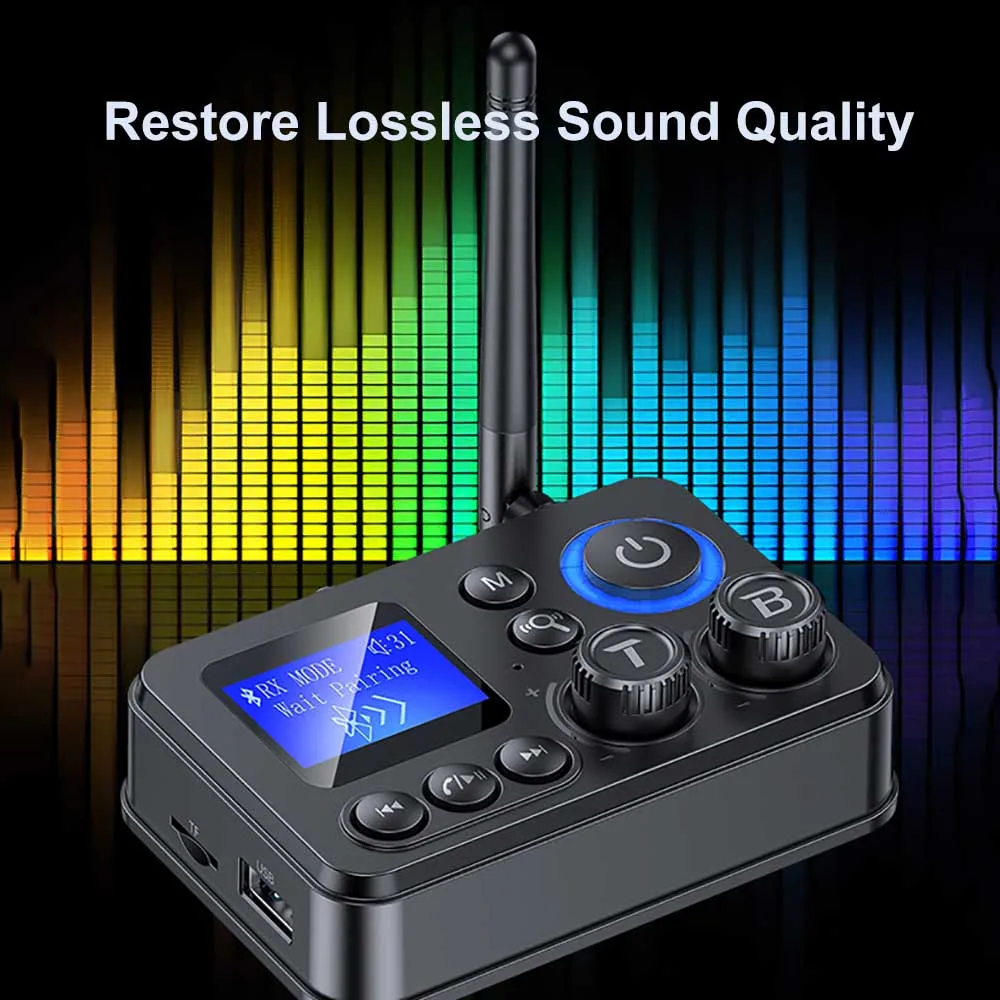 Receptor y transmisor de Audio Bluetooth 5,4, convertidor adaptador inalámbrico estéreo Coaxial óptico AUX RCA de 3,5mm para altavoz, TV, PC y coche - imagen 2