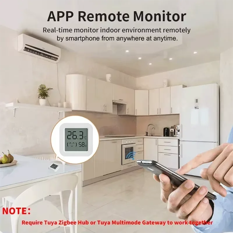 Mini Zigbee 3,0 Sensor de temperatura y humedad pantalla LCD aplicación remota Control termómetro a través de Tuya Smart Life para hogar inteligente - imagen 5