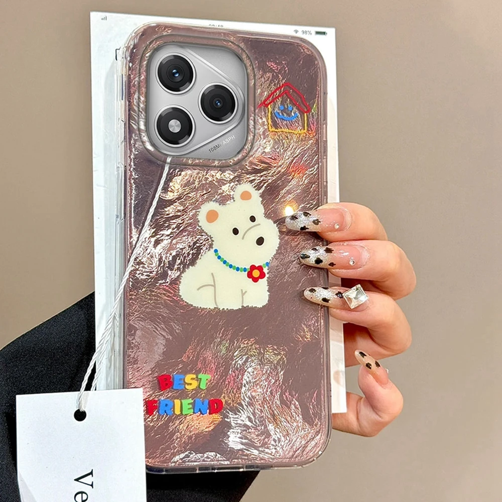 Para Honor 400 200 Pro 70 Migic6 7 5 Lite 90 Smart X9a X9c X9b X8b X8c X7c X8a X7b X6b funda de teléfono con bonito cachorro blanco de dibujos animados - imagen 2