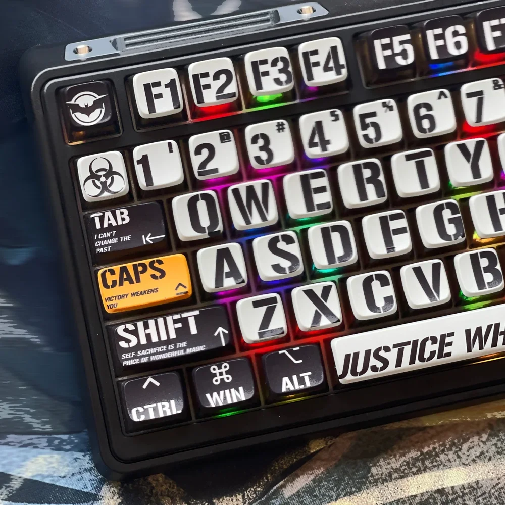 Juego de teclas con tema negro y Whte, tapa de sublimación, transmisión de ASA, accesorio de teclado mecánico, Wooting, 125 teclas - imagen 2