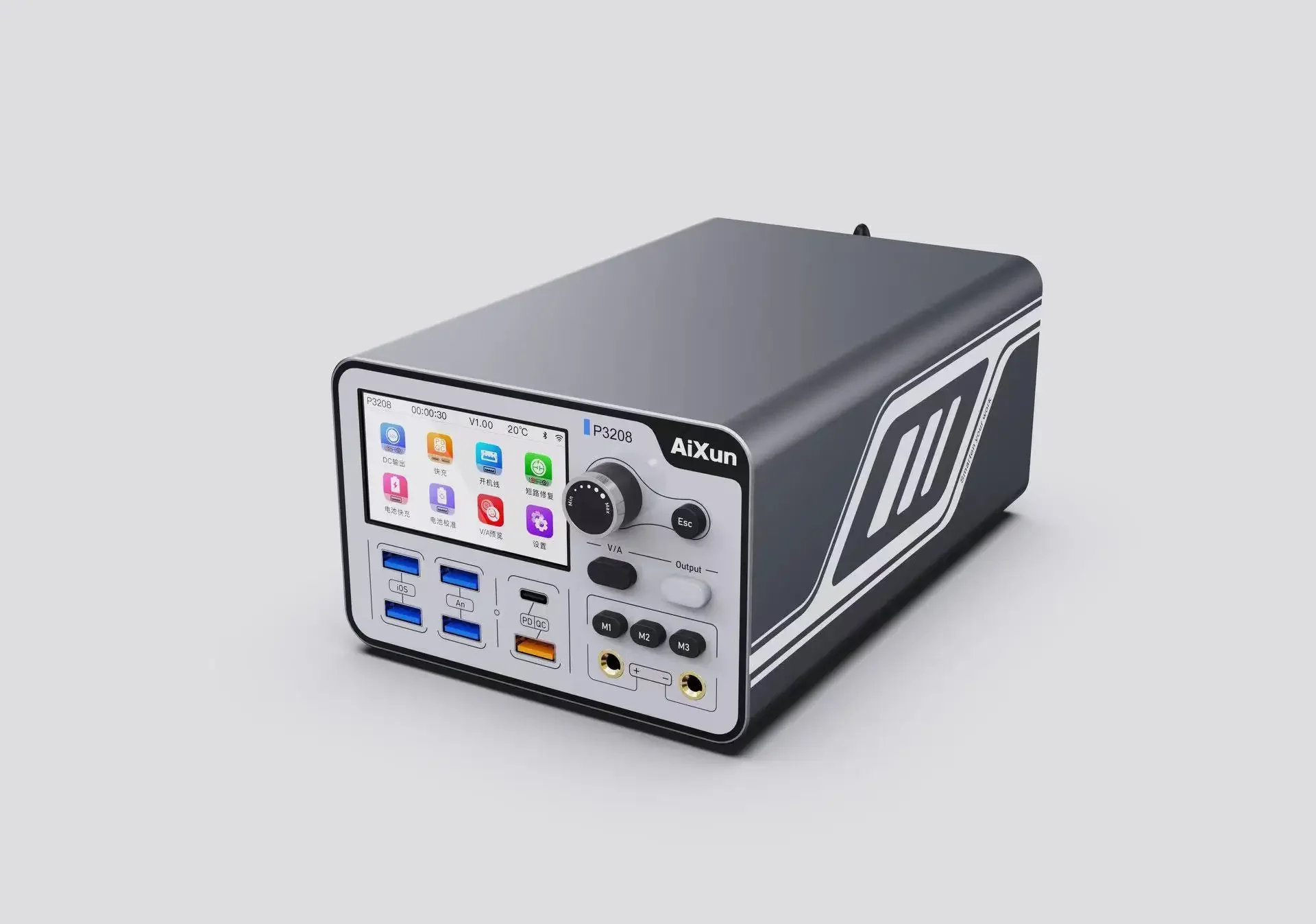 Aixun P3208 32V/8A regulador de amperímetro de voltaje inteligente probador de cortocircuito de potencia de corriente para iPhone serie 7-14 cable de encendido - imagen 3