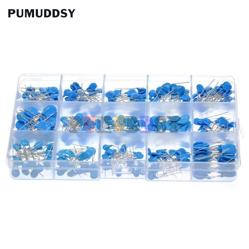 Juego de condensadores cerámicos de alto voltaje, kit surtido de 15 valores x 20 piezas, 1nf, 2.2nf, 10nf, 22nf, 0.47nf, 0.56nf-10nf