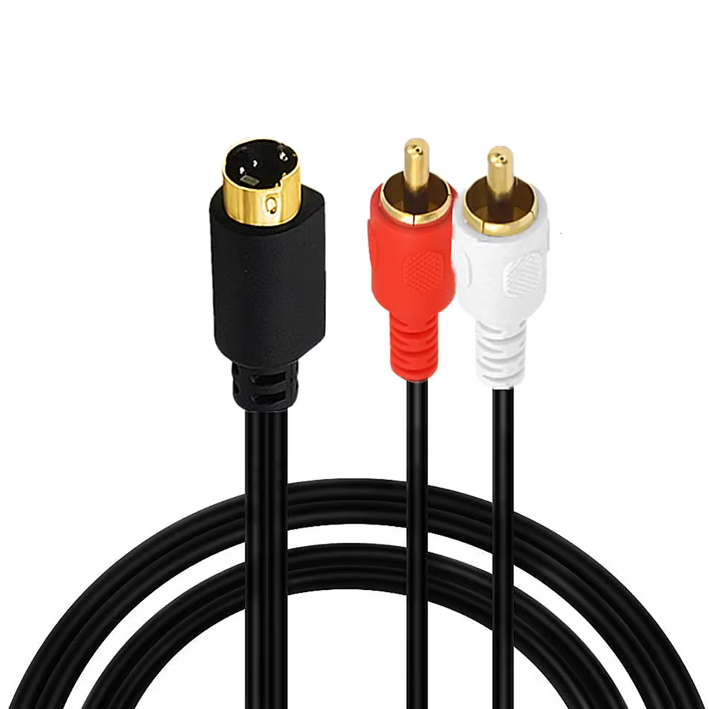 S-Video Cables de audio de 4 pines a 2 RCA Combo cable macho SVideo de 4 pines, chapado en oro 0,25 m 1,5 m - imagen 4