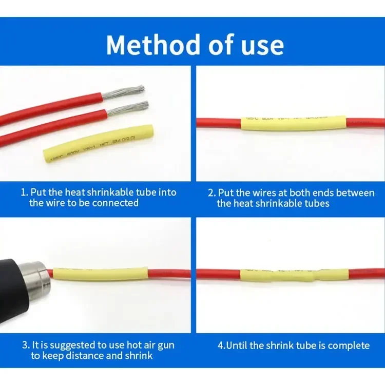 1 metro de diámetro 1 2 3 4 5 6 7 8 9 10 12 14 16 20 25 30 40 50 mm Tubo termorretráctil 2:1 funda de Cable térmico de poliolefina aislada - imagen 4