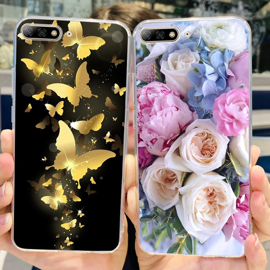 Funda de silicona blanda para teléfono Huawei Y7 Pro 2018, carcasa pintada de mariposa Y gato bonito de 5,99 pulgadas, parachoques para Y7 Prime 2018 Y 7 - imagen 2