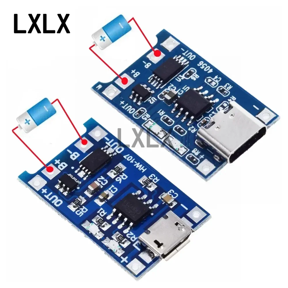 Placa de carga de batería de iones de litio, módulo de carga con protección de doble función, 10 piezas, TP4056, 5V1A, TYPE-C, Micro USB, MINI 18650 - imagen 3