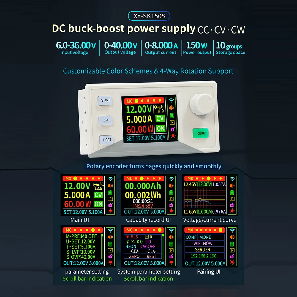SK60S/SK150S CNC regulador de voltaje CC ajustable fuente de alimentación corriente de voltaje constante Anti-reverso MPPT módulo Buck 60W/150W - imagen 2