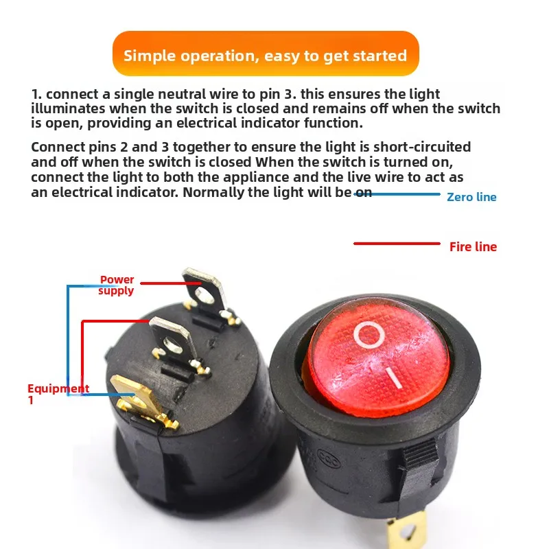 Apertura 20mm 6A 250V interruptor en forma de barco forma de barco botón de interruptor de encendido basculante redondo 2 pines 3 rojo verde blanco negro - imagen 5