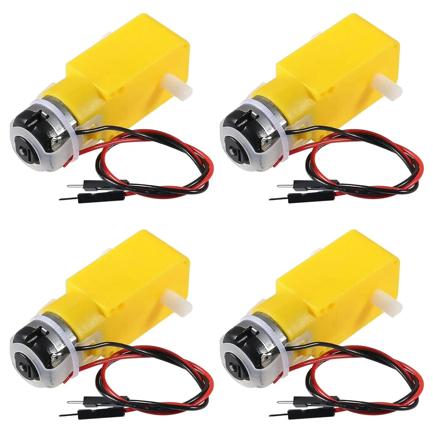 4 Uds TT Motor Dual DC 3-6V Motor de caja de cambios relación de 200RPM 1:48 Motor de eje con cable de 2,54mm para Arduino DIY Robot de coche inteligente