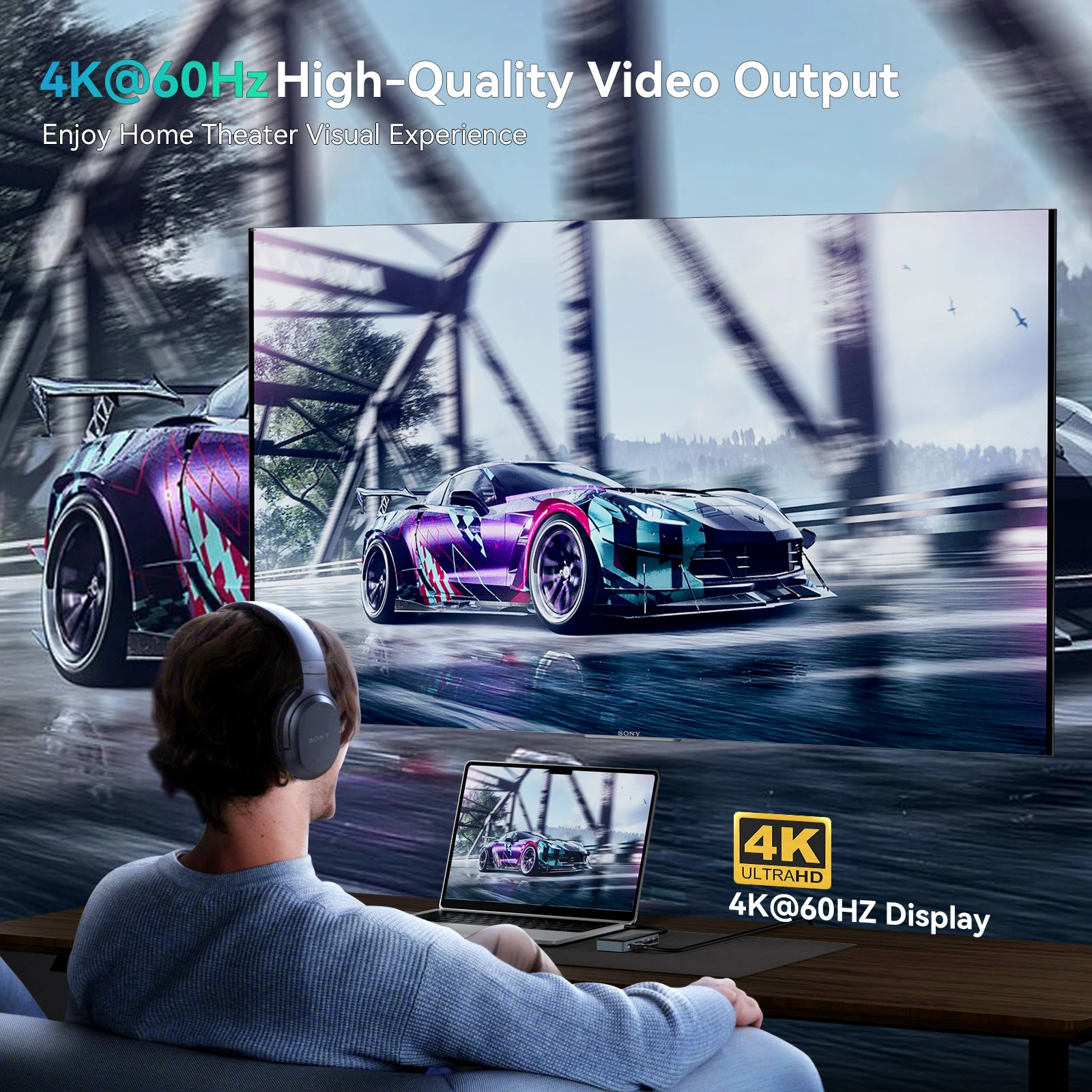 Yottamaster 8 en 1 USB 3,2 HUB M.2 SSD carcasa tipo C 10Gbps HUB adaptador Gigabit Ethernet 4K HDMI PD100W compatible con NVME SATA SSD - imagen 5