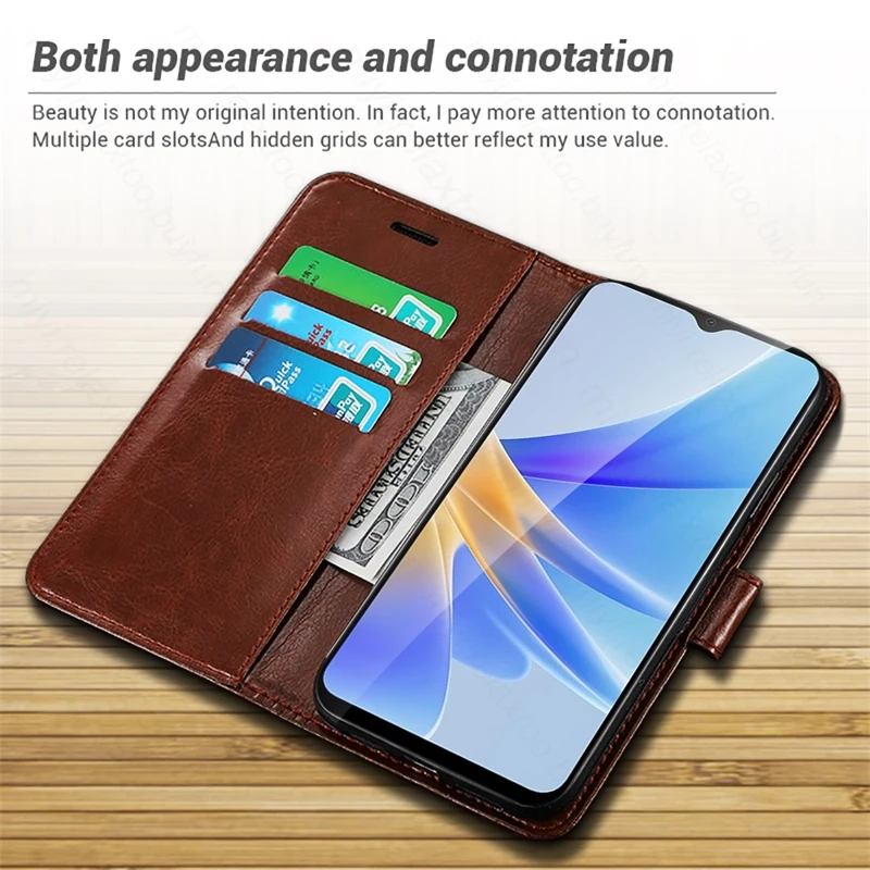 Funda de cuero con tapa para Oppo A17k A17 A 17 k 17 k 4G 2022 CPH2477 CPH2471 6,56 ", soporte de libro magnético Coque Oppoa17k 4G - imagen 5