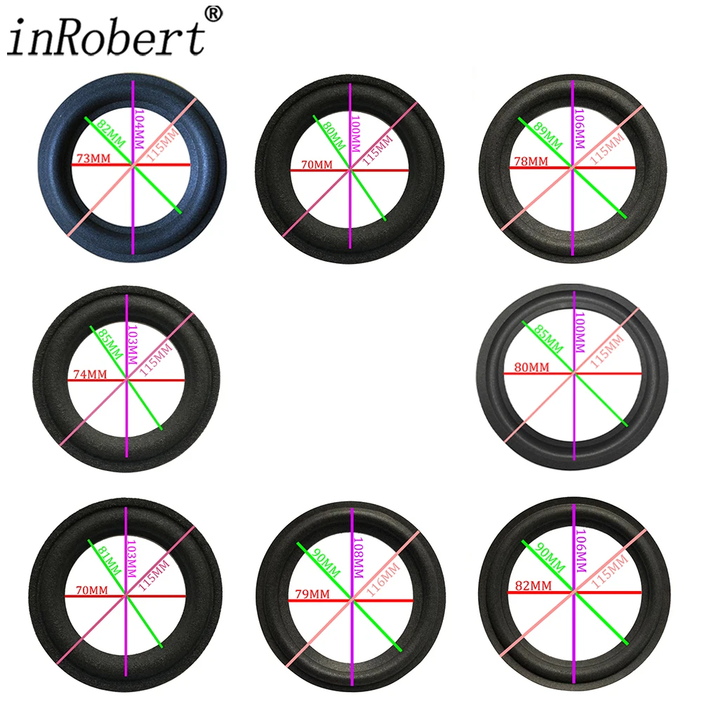 inRobert Altavoz de 4,5 pulgadas Reparación de espuma Anillo de borde plegable Subwoofer Accesorios de reparación de altavoz DIY