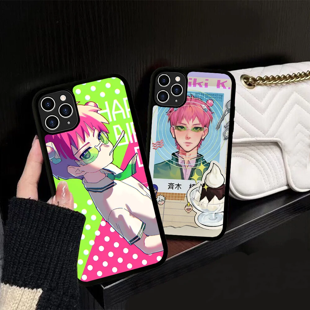 2025 lindo gatito niño Saiki Kusuo funda de teléfono de silicona PC + TPU para IPhone 11 12 13 14 15 16 Plus Pro Max cubierta