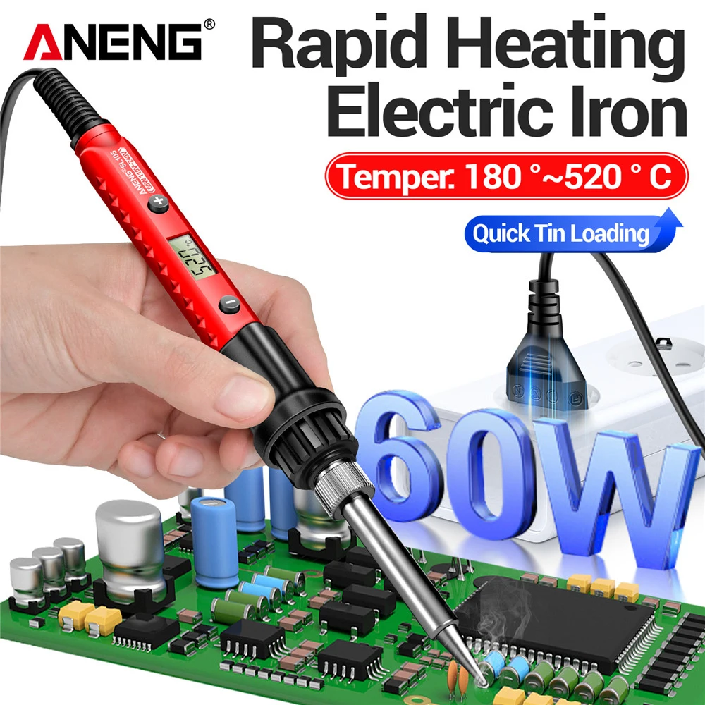 Reparación de soldadura portátil profesional de temperatura ajustable de la pantalla digital de la soldadura eléctrica de 60W SL105 EU/220V US/110V - imagen 2