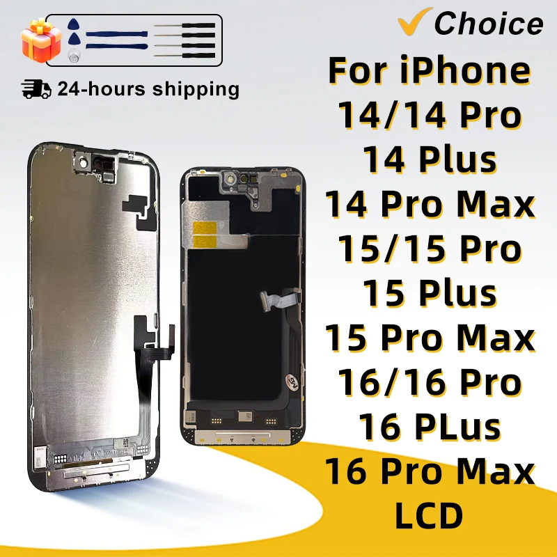 Pantalla AA + OLED INCELL 100% probada para iphone 13, 14, 15 16 pro Max LCD 3D True Tone 16E 14 15 plus, pieza de repuesto para pantalla táctil