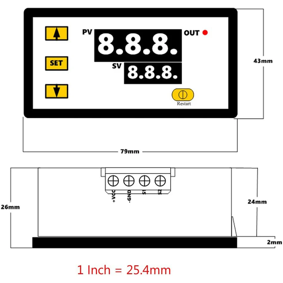 Minicontrolador de temperatura Digital W3230, regulador de termostato, termorregulador de Control de calefacción con Sensor, 12V, 24V, 220V - imagen 2