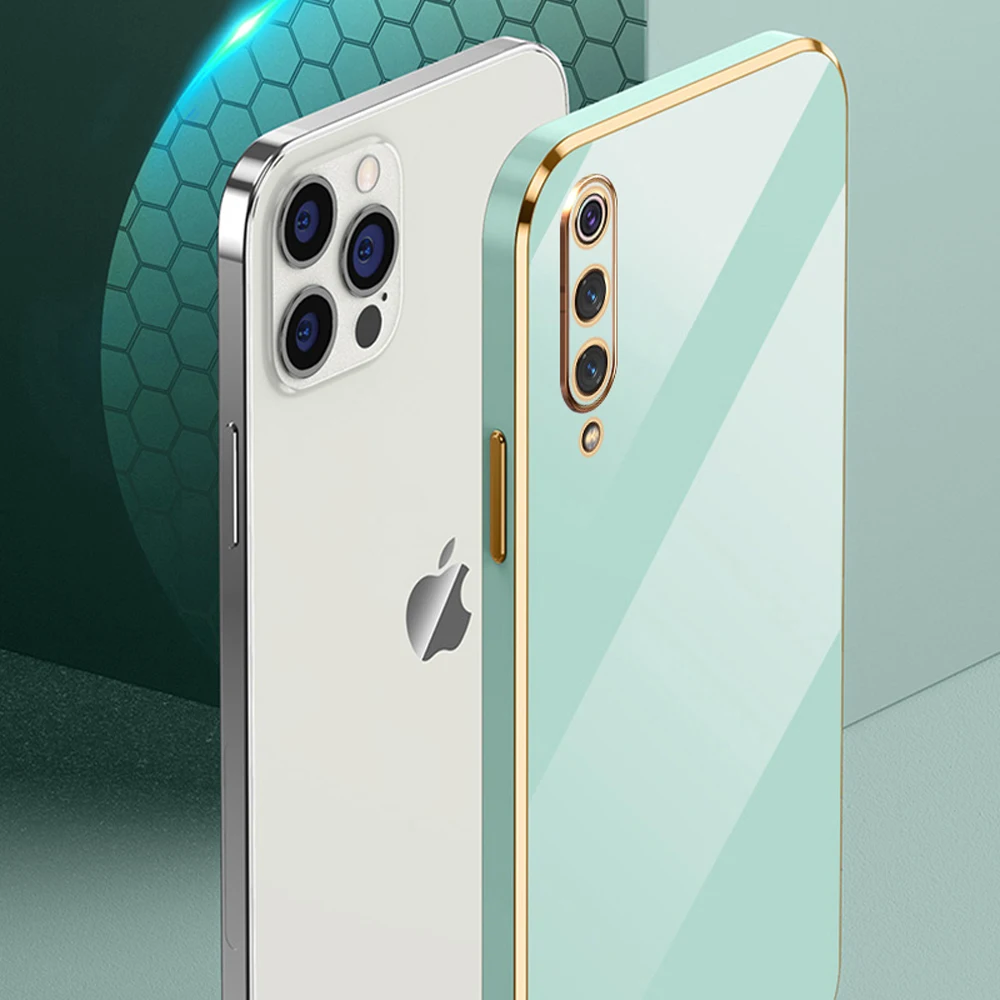 Para Xiaomi Mi 9 funda de lujo chapada cuadrada Xiaomi 9 Pro funda de teléfono Mi 9 Pro mi9 Pro a prueba de golpes funda trasera de silicona suave Fundas - imagen 3