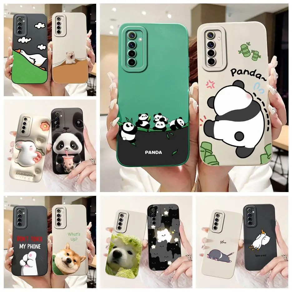 Para Realme 6 Pro funda Realme 6i 6S lindo Panda cubierta de dibujos animados Fundas de teléfono de silicona suave para Realme 6S 6i Realme6 Pro Fundas parachoques