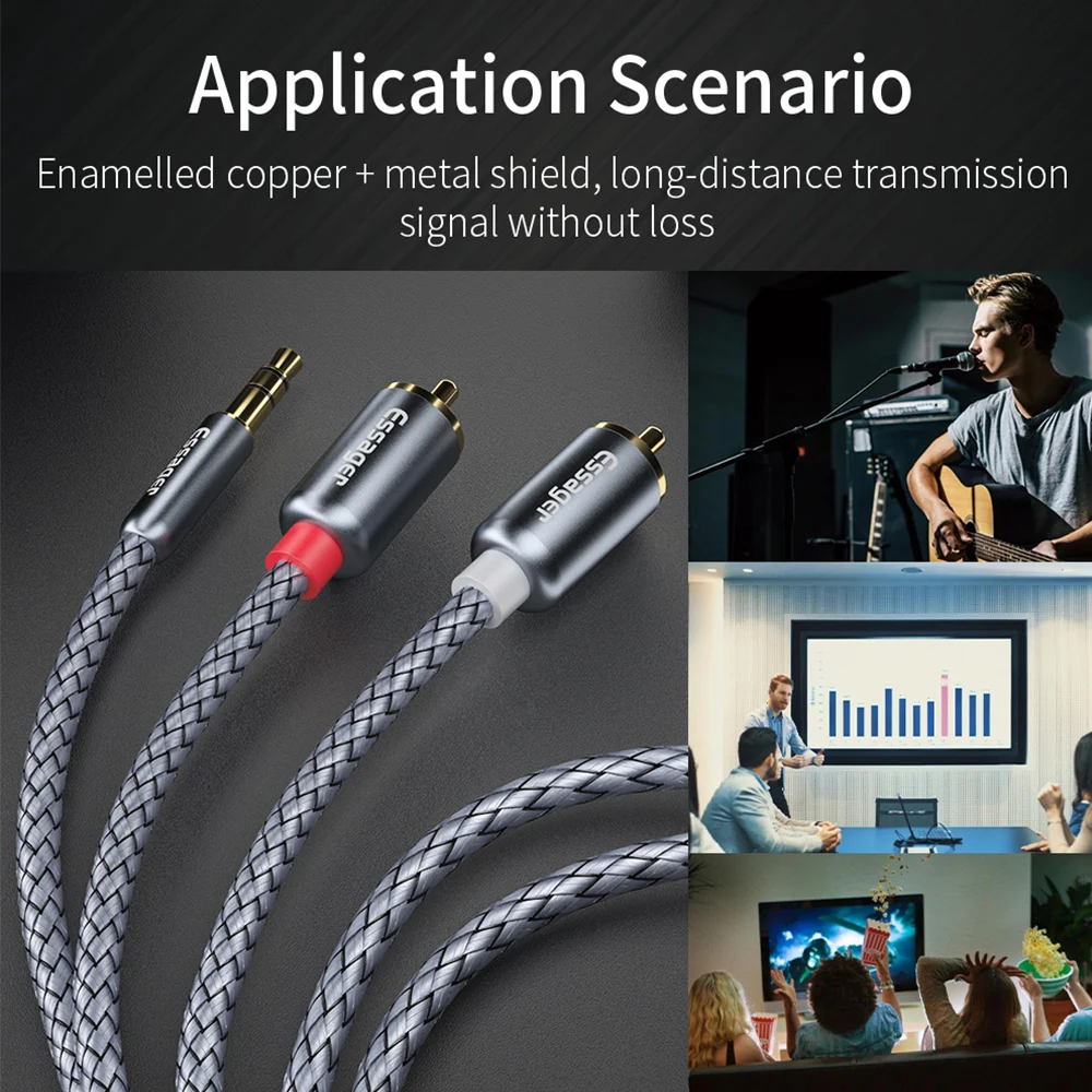Essager Cable 3.5mm a 2RCA – Divisor Audio para TV y PC - imagen 4